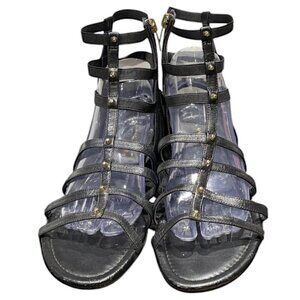 Marc Fisher Black Gladiator Studded Sandals Size 10